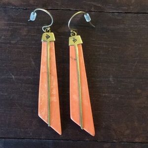 Jewelry - Peach ๐ Stone Vintage Art Deco Nouveau Earrings Jewelry - Peach ๐ Stone Vintage Art Deco Nouveau Earrings